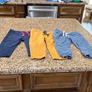 Kids Fleece Joggers Trio - Navy, Mustard, and Blue